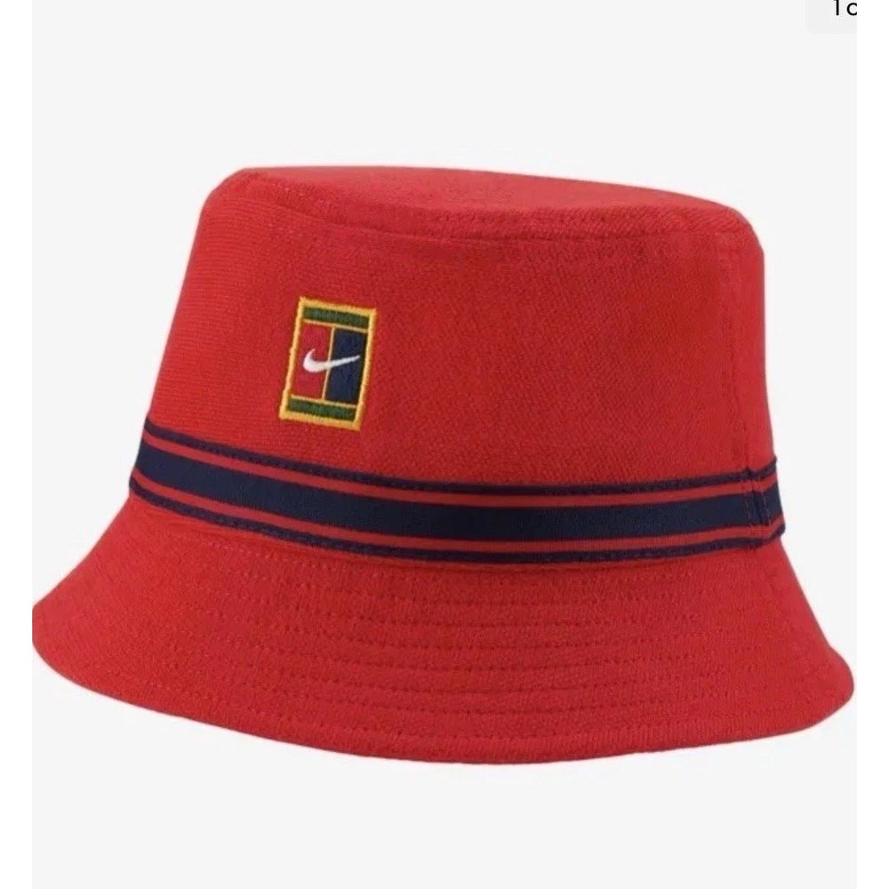 Nike Court Red Knit Tennis Bucket Hat Unisex Size S/M Athleisure Packable Travel